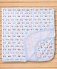 Pink Rabbit Interlock Knit Towel with I Love Car Print L 81 x B 81 cm - Light Blue