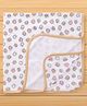 Pink Rabbit Interlock Knit Towel with I Love Football Print L 81 x B 81 cm - Light Brown