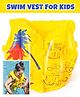 Fiddlerz Swim Vest for Kids Inflatable Swimming Jacket with Dual Buckles Neck Support and Secure Fit Ideal for Pool Beach Water Park for Boys and Girls (Yellow)