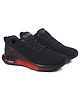 asian Mesh Detailed & Ombre With Lace Up Running Shoes - Black & Red