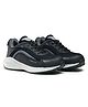 asian Colour Blocked Lace Up Running Shoes - Black & Grey