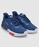asian Colour Blocked Lace Up Running Shoes - Turquoise & Red