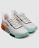 asian Ombre Designed Lace Up Running Shoes - White Mint & Orange