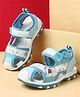 Cute Walk by Babyhug Velcro Closure Sandals with Hearts Glitter Print - Light Blue