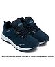 asian Colour Blocked Lace Up Running Shoes - Navy Blue