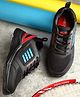 asian Mesh Detailed & Striped WIth Lace Up Running Shoes - Black & Sky Blue