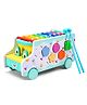 Bonfino Musical Miles Wooden Activity Van Toy for Toddlers| Xylophone, Shape Sorter & Bead Maze| Montessori Toy for Early Learning| Pull-Along| Educational Toy| Motor Skills| Gift for Boys & Girls