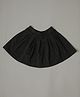 Be Awara Cotton Knit Solid Pleated Skirt - Black