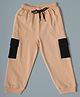 Be Awara Cotton Knit Colour Blocked Cargo Joggers - Brown