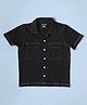 Be Awara Cotton Knit Half Sleeves Solid Jacket - Black