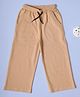 Be Awara Cotton Knit Solid Wide Legged Pants - Brown
