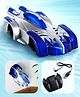Play Nation Wall Rocket Remote Control Wall Climbing Rechargeable Car for Kids| Anti-Gravity Stunt Car with LED Lights| Vertical Stunts and Floor Racing| Sleek Racer Design| USB Charging - Blue