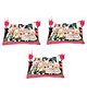 RRC Soft Velvet Bunny Family Print Head Support Pillow for Newborns & Infants - Pink