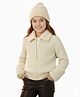 Pine Kids Knit Full Sleeves Solid Front Open Sweater - Offwhite