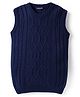 Pine Kids Knit Sleeveless Pullover Sweater Vest with Cable Knit Design - Navy Blue