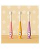 KIDS BASIC Baby Toothbrush with Bunny Design Soft Bristle with Cup Base - Purple,  Pink & Yellow (Pack of 3)