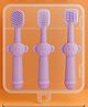 KIDS BASIC Baby Toothbrush 3 In 1 Silicone Toothbrush Set - Purple