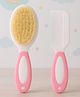 KIDS BASIC Baby Hair Comb & Brush Set | Soft Natural Bristles Brush - Pink