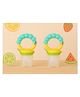 KIDS BASIC BPA Free Silicone Food Nibbler for Fruit and Veggie with Rattle Handle - Blue (Pack of 2)