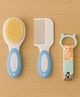 KIDS BASIC Baby Soft Bristle Hair Brush Comb Set with Cute Nail Clipper - Blue