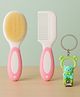 KIDS BASIC Baby Soft Bristle Hair Brush Comb Set with Cute Nail Clipper - Pink & Green