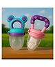 KIDS BASIC Premium Silicone Baby Mickey Nibbler Fruit & Food Feeder - Pink & Purple (Pack of 2)