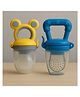 KIDS BASIC Premium Silicone Baby Mickey Nibbler Fruit & Food Feeder - Yellow & Blue(Pack of 2)