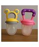 KIDS BASIC Premium Silicone Baby Mickey Nibbler Fruit & Food Feeder - Yellow & Pink (Pack of 2)