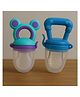 KIDS BASIC Premium Silicone Baby Mickey Nibbler Fruit & Food Feeder - Purple & Blue (Pack of 2)