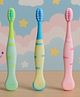 KIDS BASIC Cute Handle Soft Bristle With Tongue Scrapper Kids Toothbrush - Blue, Pink & Green (Pack of 3)