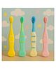 KIDS BASIC Cute Handle Soft Bristle With Tongue Scrapper Kids Toothbrush - Pink, Blue, Yellow & Green (Pack of 4)