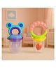 KIDS BASIC Premium Silicone Fruit Mickey Nibbler & Rattle Nibbler - Purple & Pink (Pack of 2)