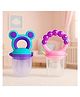 KIDS BASIC Premium Silicone Fruit Mickey Nibbler & Rattle Nibbler - Purple (Pack of 2)