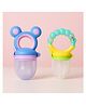 KIDS BASIC Premium Silicone Fruit Mickey Nibbler & Rattle Nibbler - Blue (Pack of 2)