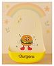 KIDS BASIC Soft Silicone Baby Bib with Food Pocket , Waterproof & Adjustable , Burger Cartoon Print - Yellow (Pack of 1)