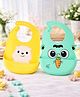 KIDS BASIC Soft Silicone Baby Bib with Food Pocket , Waterproof & Adjustable - Green & Yellow (Pack of 2)