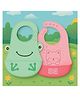 KIDS BASIC Soft Silicone Baby Bib with Food Pocket , Waterproof & Adjustable - Green & Dark Pink (Pack of 2)