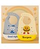 KIDS BASIC Soft Silicone Baby Bib with Food Pocket , Waterproof & Adjustable - Grey & Yellow (Pack of 2)