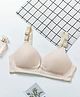 Bella Mama Front Button Nursing Padded Bra With Polka Dots Print - Beige