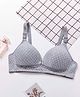 Bella Mama Front Button Nursing Padded Bra With Polka Dots Print - Grey