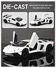 Fiddlerz Die-Cast Car Toy 1:32 Scale with Pull Back Action LED Lights Openable Doors Realistic Sound Sports Model Metal Car - White