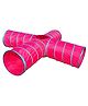 Homecute Foldable Kid's play Tunnel for Boys & Girls, 4 Way Tunnel Pink