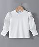 Mark & Mia Full Puffed Sleeves Solid Color Top - White