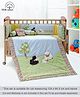 Babyhug Premium Cotton Crib Bedding Set Farm Theme Small Pack of 6 - Light Green (Cot not Included)