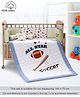 Babyhug Premium Crib Bedding Set Sports Theme Large Pack of 6 - Navy Blue
