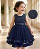 Mark & Mia Woven Sleeveless Party Dress With Floral Embroidery - Navy Blue