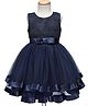 Mark & Mia Woven Sleeveless Party Dress With Floral Embroidery - Navy Blue