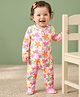 Babyhug Cotton Knit Full Sleeves Footed Sleepsuit With Fish Print - Multicolour