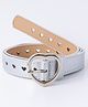 Pine Kids Solid Heart Shape Buckle Belt- White