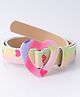 Pine Kids Glitter Print Belt With Heart Buckle Closure - Pink